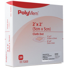 PolyMem Adhesive Dressing Cloth-Backed 5x5cm (#)