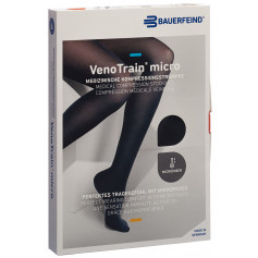 VenoTrain Micro MICRO A-G KKL2 L plus/long offene Fussspitze schwarz Haftband Spitze