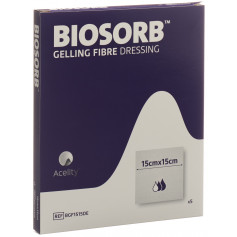 BIOSORB GELLING FIBRE Gelfaser Wundauflage 15x15cm