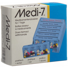 Medi-7 kamentendosierer Tage deutsch/französisch/italienisch blau