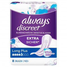 Discreet Inkontinenz mit Flügeln Long Plus