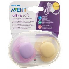 Philips Avent Schnuller Ultra Soft 0-6M gelb/lila